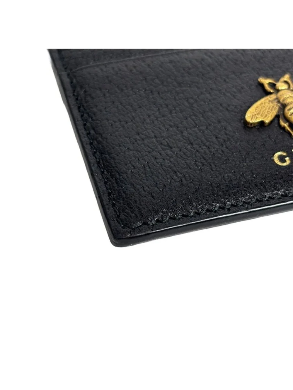 Gucci Card Case Animalier Bee Leather Black Bee - Picture 4 of 10